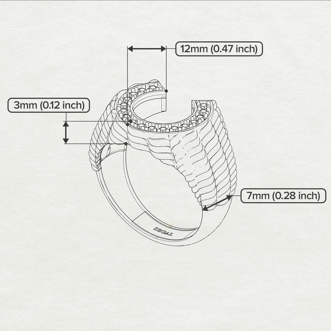 Ruby Men Horseshoe Luck Ring - Gerald No. 12