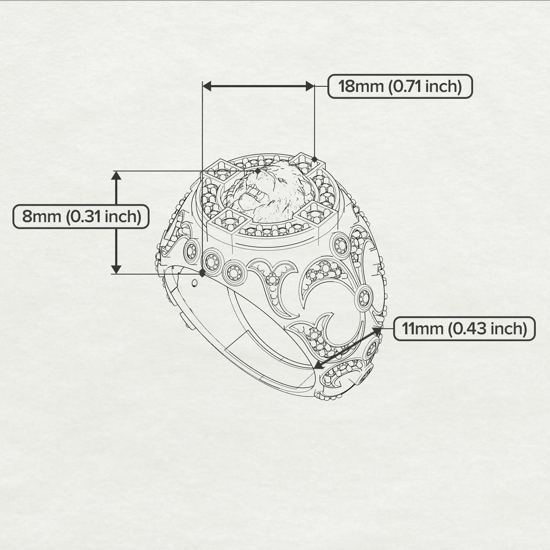 Ralph's Sapphire Royal Lion Men Signet Ring - Terry No. 14