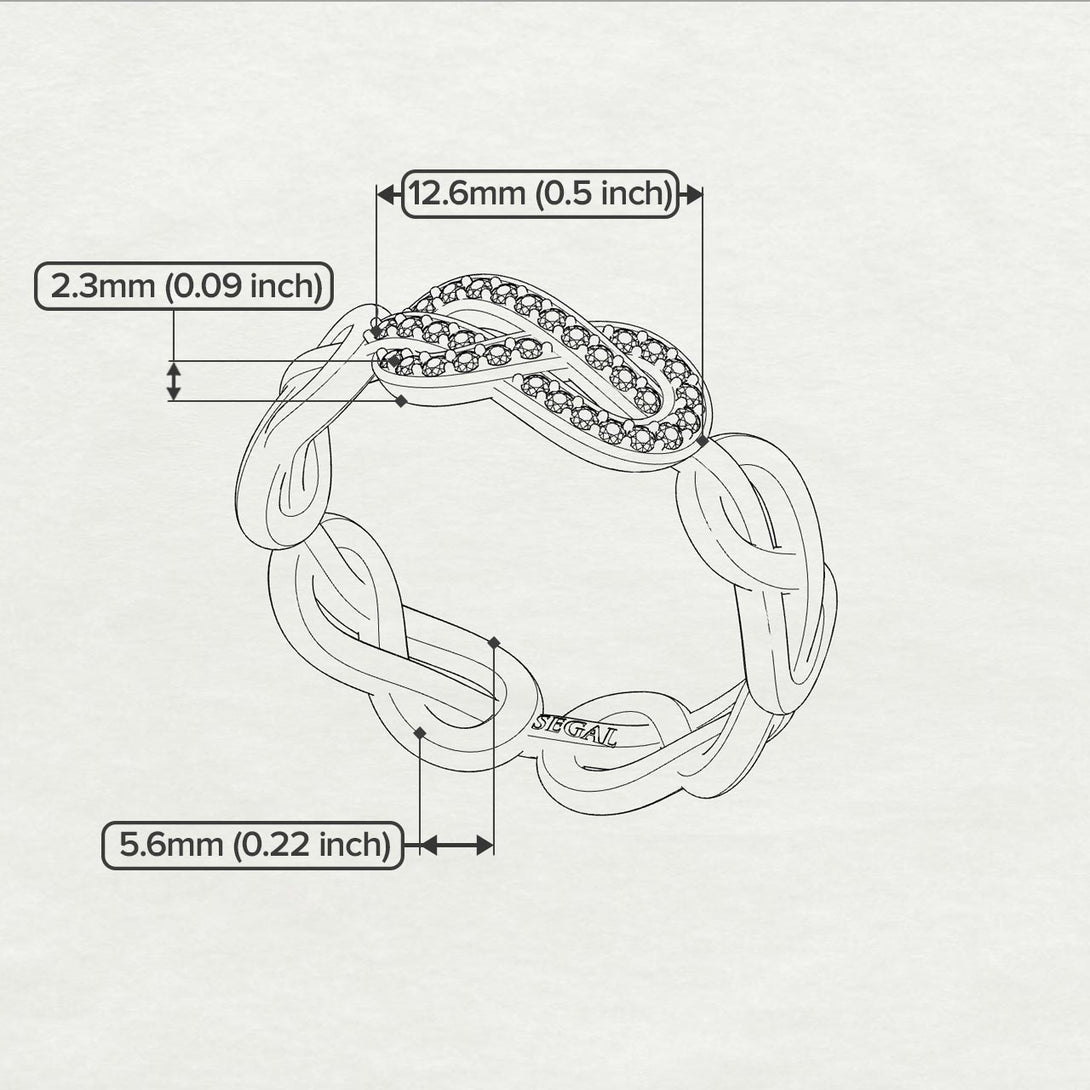 Knot Infinity Black Diamond Ring - Josephine No. 9