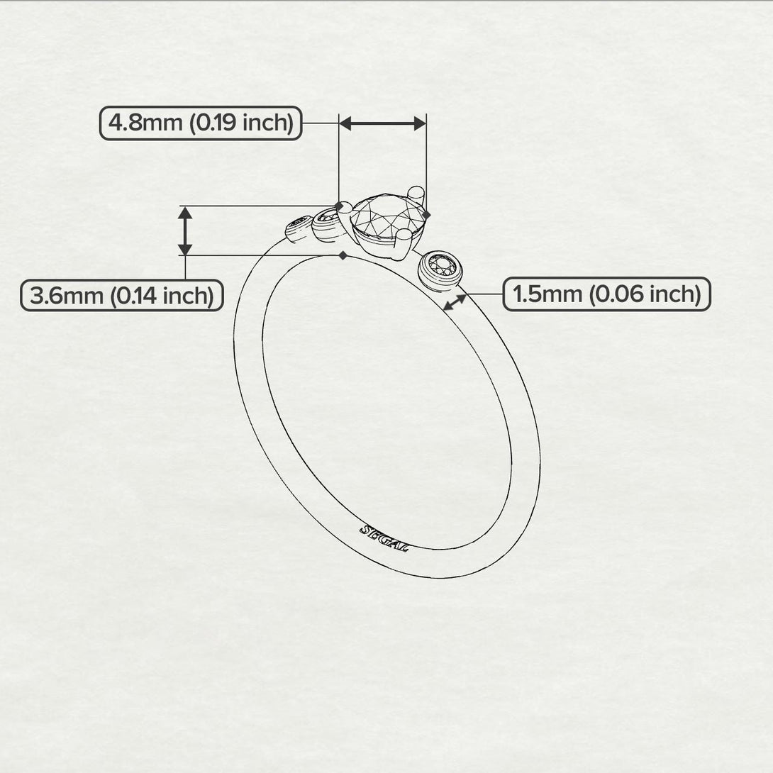Minimalist Thin Emerald Ring - Brielle No. 4
