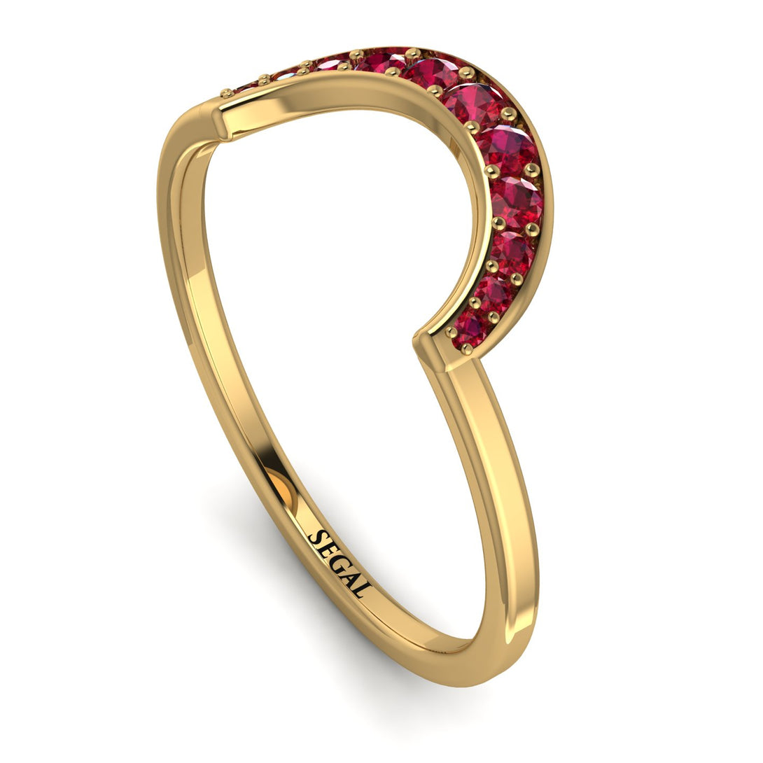 Large Half Round Stacking Ruby Ring - Brooke No. 10