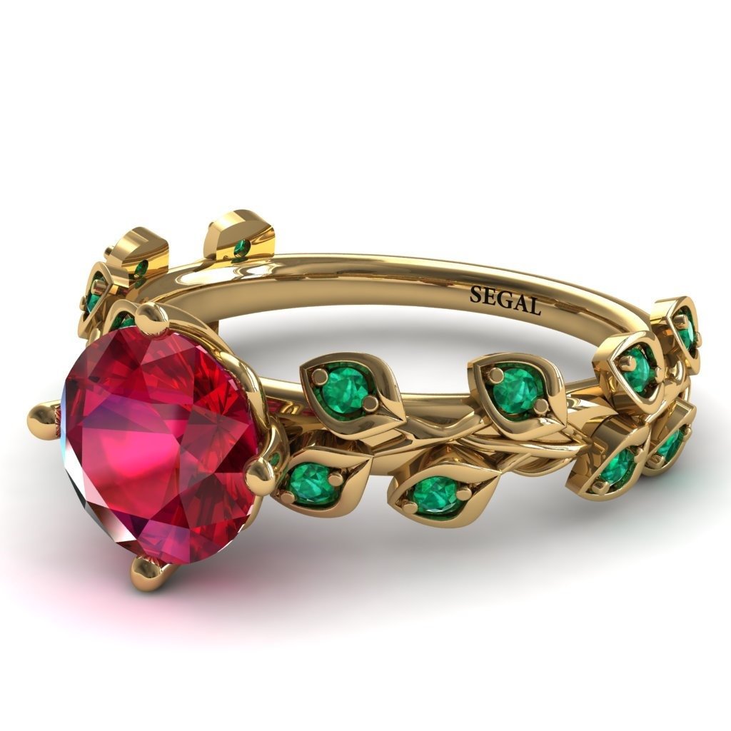 Leaves All Around Ruby Ring - Sydney 2ct No. 25