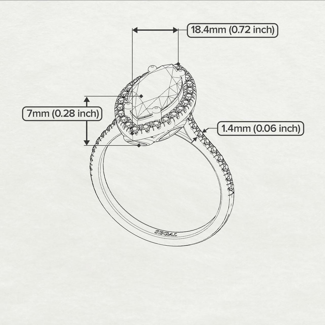 Two Tones Gorgeous Marquise Cut Diamond Pave Engagement Ring With Hidden Stone - Miriam No. 77