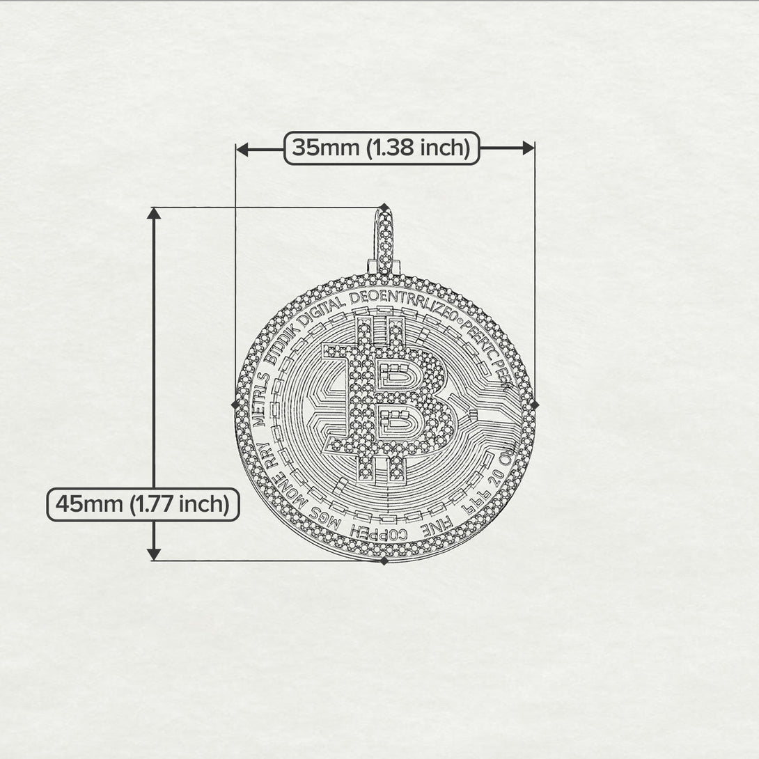 Bitcoin Black Diamond Round Pendant - Easton No. 20