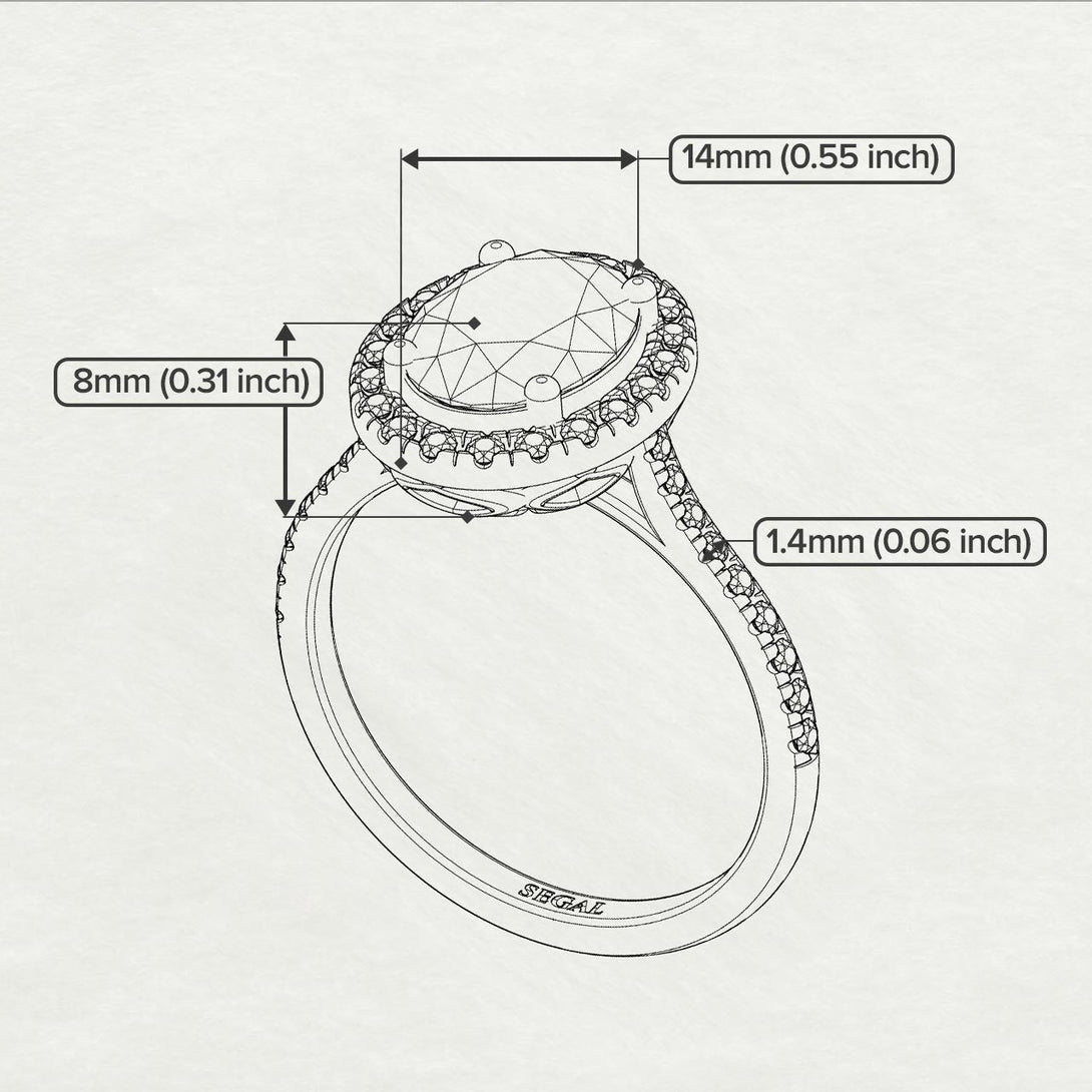 Two Tones Gorgeous Oval Cut Black Diamond Pave Engagement Ring With Hidden Stone - Phoebe No. 81