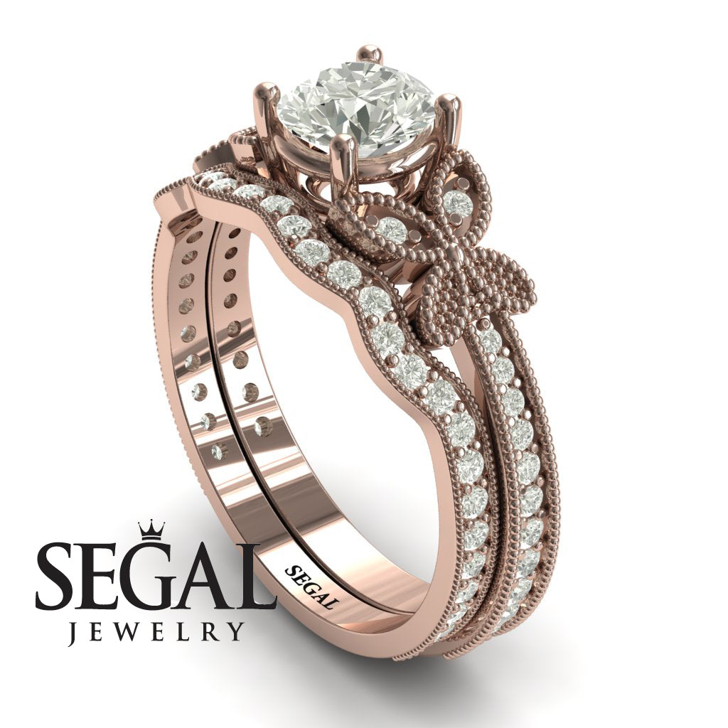 The Butterfly Stairs Bridal Set Diamond Ring- Amelia no. 2