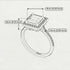 Two Tones Gorgeous Princess Cut Diamond Pave Engagement Ring With Hidden Stone - Margot No. 76