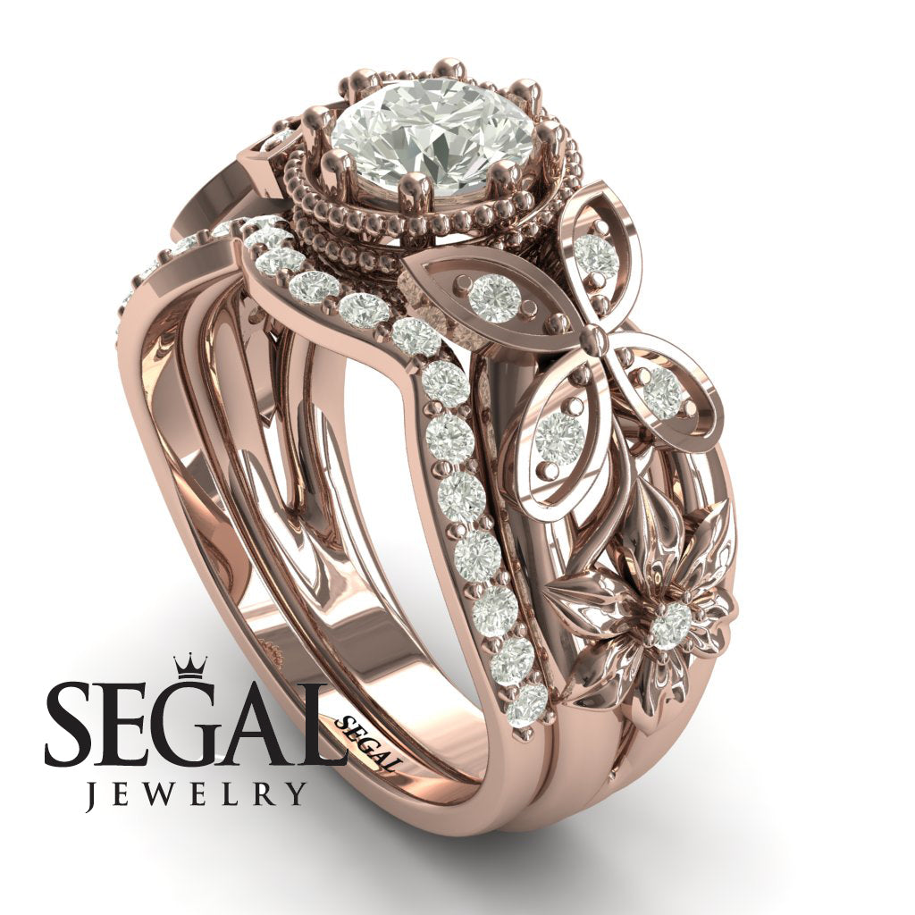 Mounted Circle Rounds Bridal Set Diamond Ring- Vivian no. 2