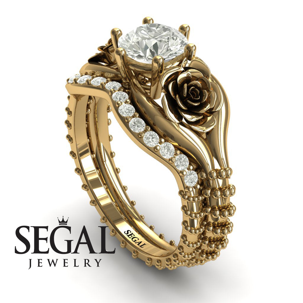 The Rose Gold Spike Bridal Set Diamond Ring- Camilla no. 1