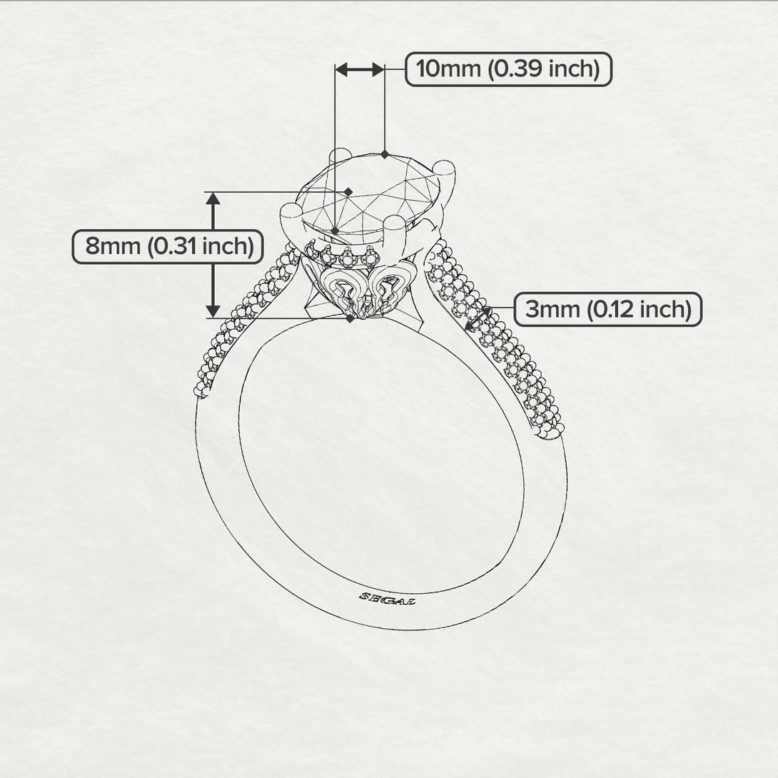 Two Tones Luxury Pave Oval Cut Black Diamond Engagement Ring With Hidden Stone - Ophelia No. 79