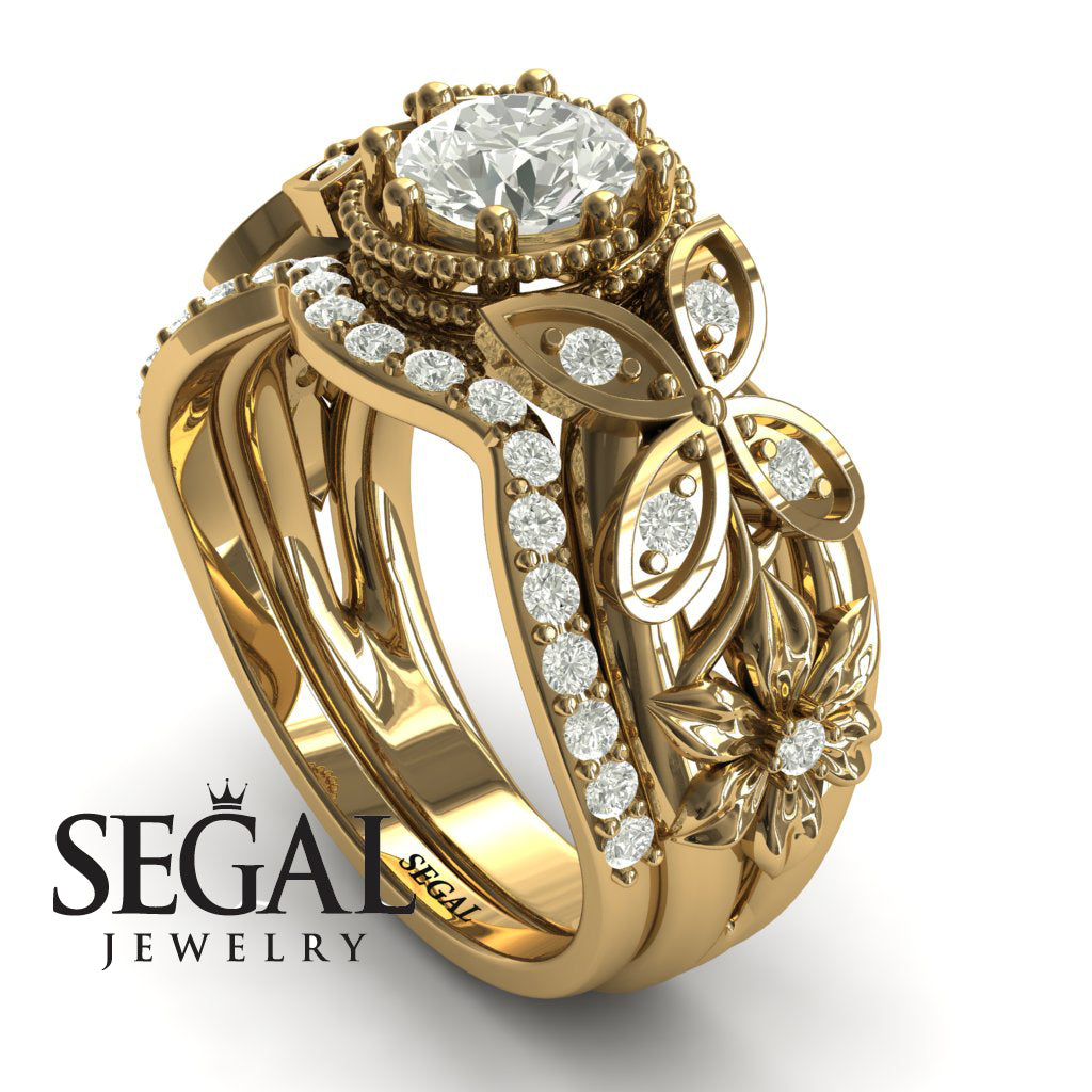 Mounted Circle Rounds Bridal Set Diamond Ring- Vivian no. 1