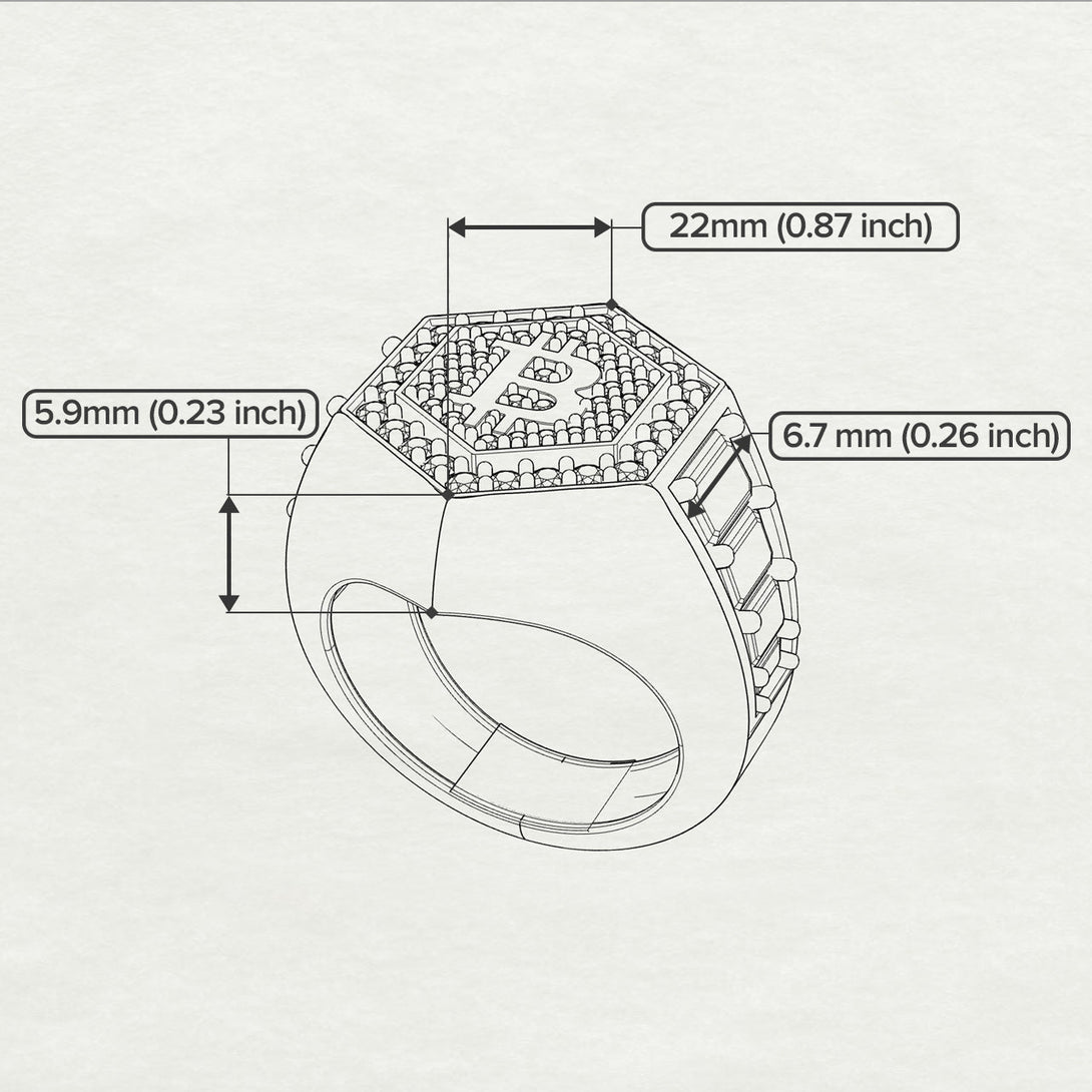 Bitcoin Diamond Signet Ring - Axel No. 9