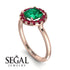 1ct Round Emerald Engagement Ring - Natalia No. 50