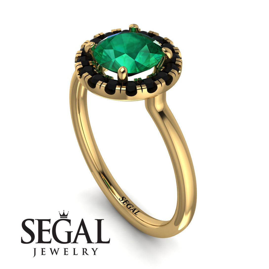 1ct Round Emerald Engagement Ring - Natalia No. 34