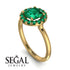 1ct Round Emerald Engagement Ring - Natalia No. 19