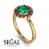 1ct Round Emerald Engagement Ring - Natalia No. 49