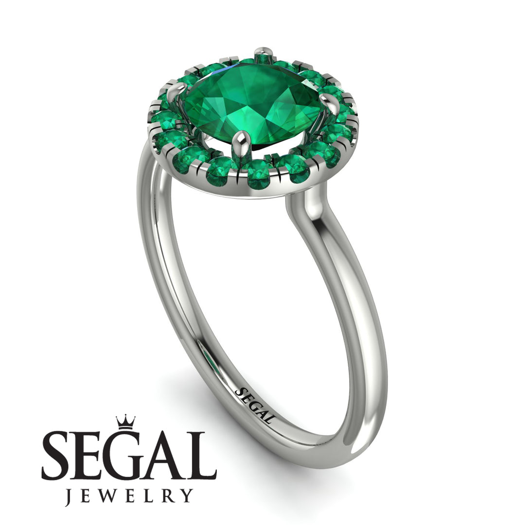 1ct Round Emerald Engagement Ring - Natalia No. 21