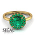 1ct Round Emerald Engagement Ring - Natalia No. 19