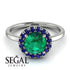 1ct Round Emerald Engagement Ring - Natalia No. 66