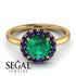 1ct Round Emerald Engagement Ring - Natalia No. 64