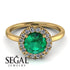 1ct Round Emerald Engagement Ring - Natalia No. 4 image 3