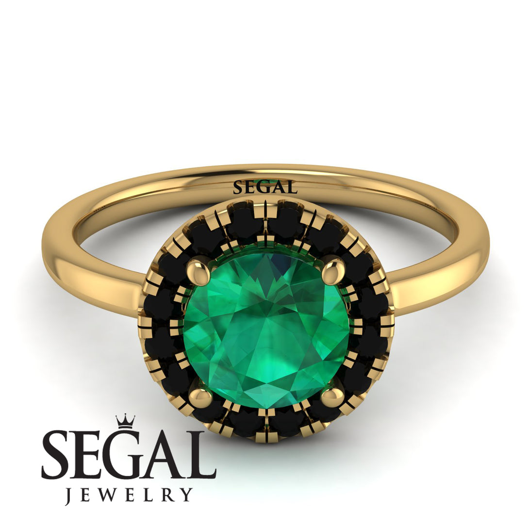 1ct Round Emerald Engagement Ring - Natalia No. 34
