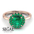 1ct Round Emerald Engagement Ring - Natalia No. 20