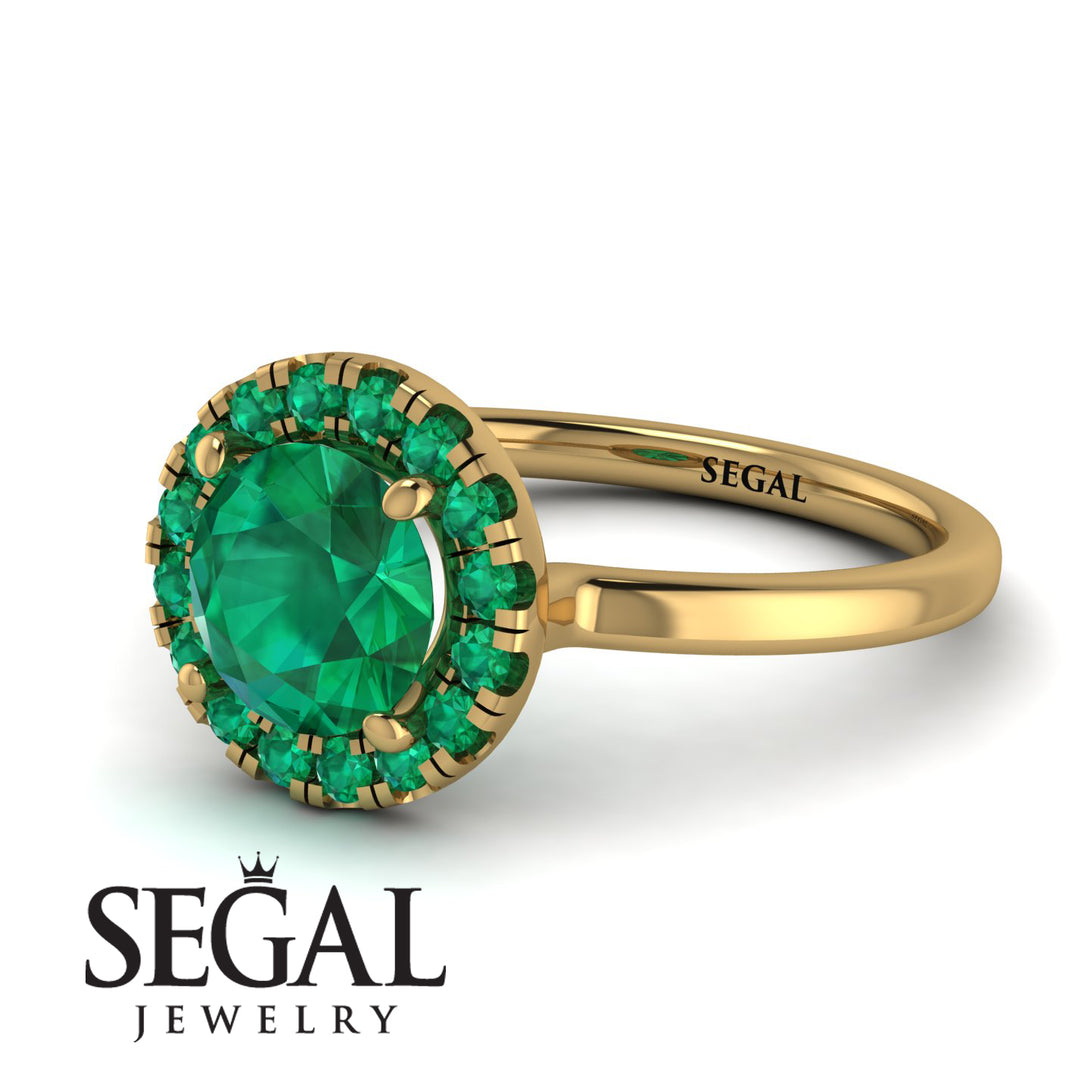 1ct Round Emerald Engagement Ring - Natalia No. 19