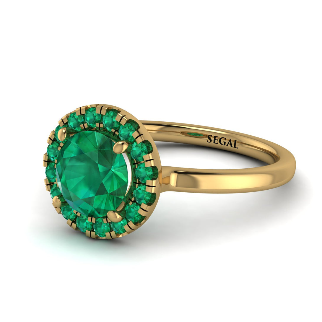 1ct Round Emerald Engagement Ring - Natalia No. 19