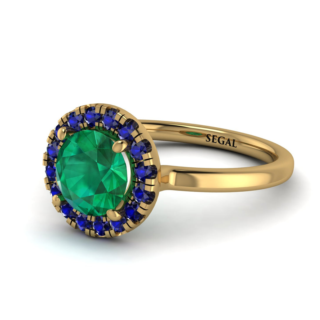 1ct Round Emerald Engagement Ring - Natalia No. 64