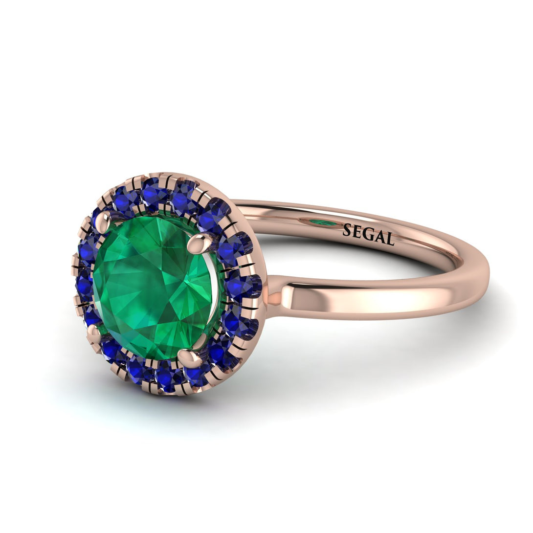 1ct Round Emerald Engagement Ring - Natalia No. 65