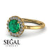 1ct Round Emerald Engagement Ring - Natalia No. 4