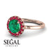 1ct Round Emerald Engagement Ring - Natalia No. 50