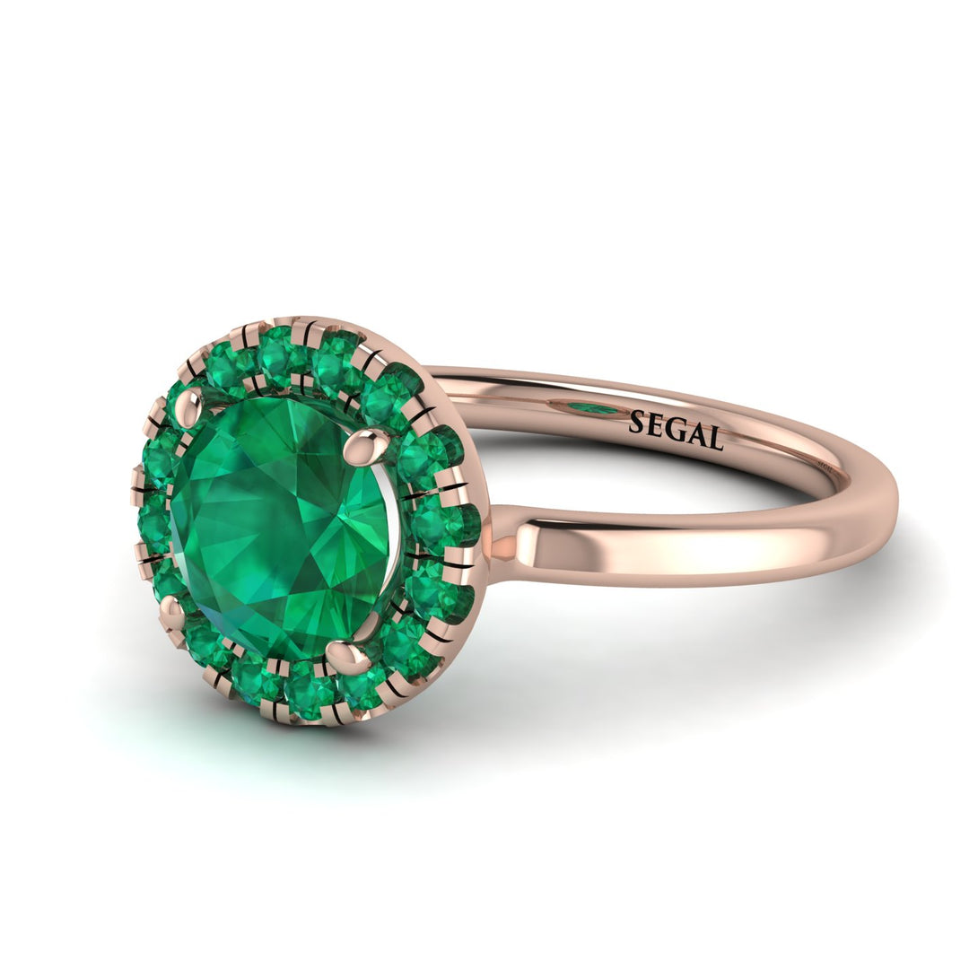 1ct Round Emerald Engagement Ring - Natalia No. 20