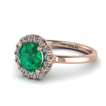 1ct Round Emerald Engagement Ring - Natalia No. 5 image 1