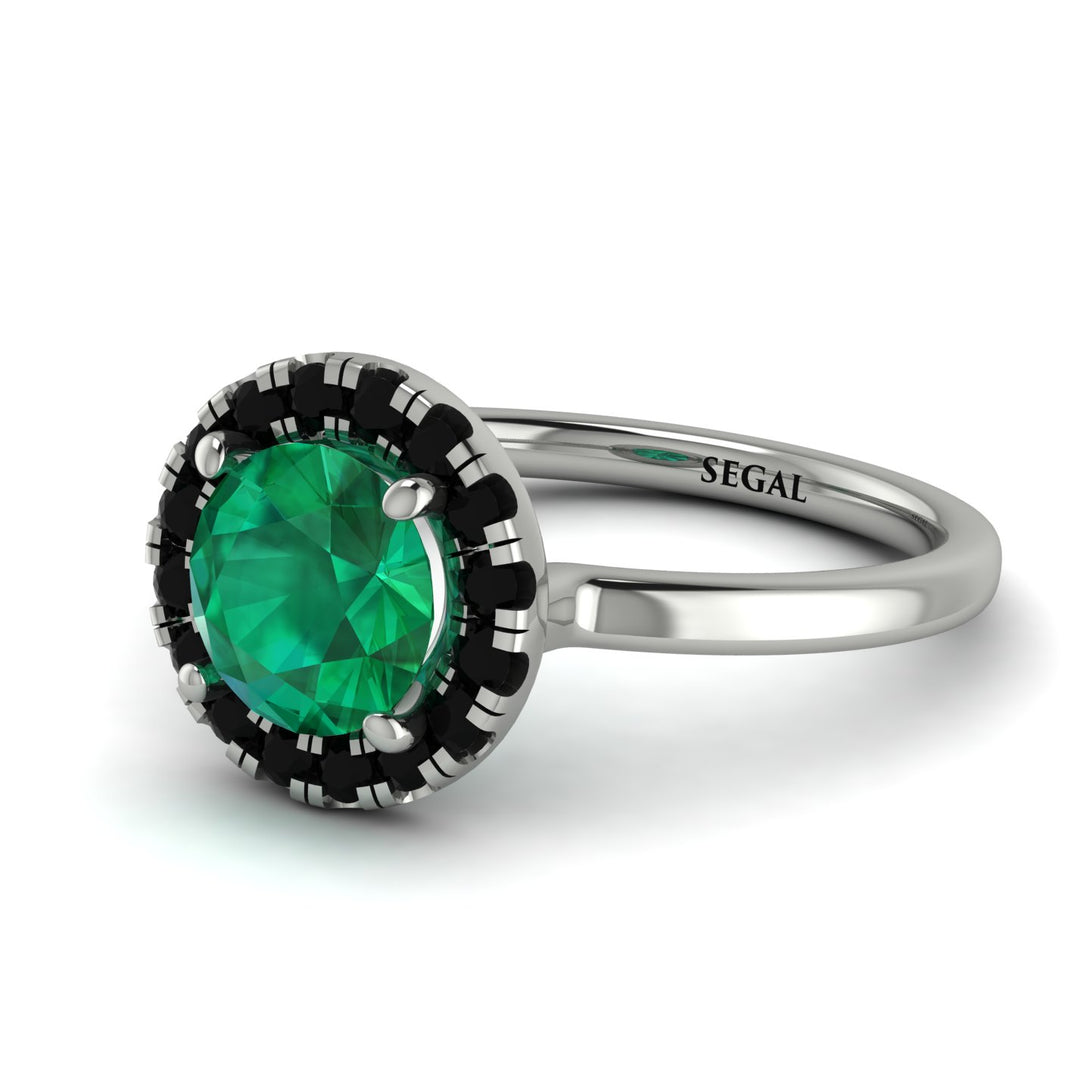 1ct Round Emerald Engagement Ring - Natalia No. 36
