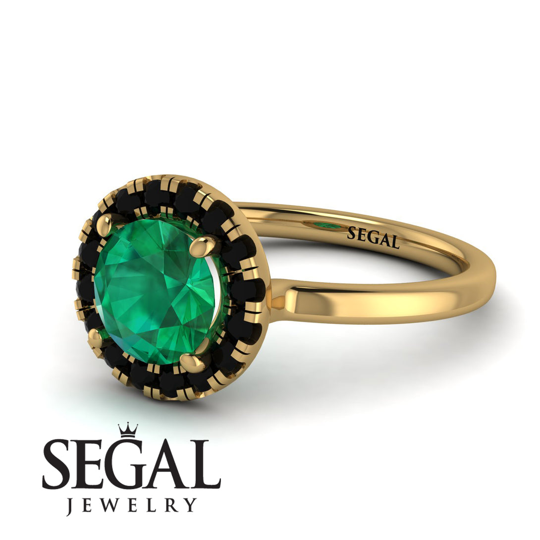 1ct Round Emerald Engagement Ring - Natalia No. 34