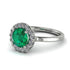 1ct Round Emerald Engagement Ring - Natalia No. 6