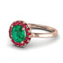 1ct Round Emerald Engagement Ring - Natalia No. 50