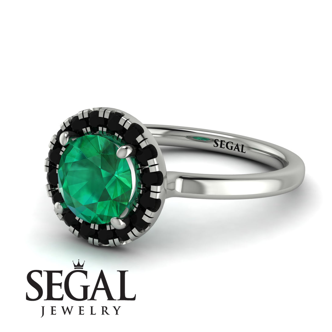 1ct Round Emerald Engagement Ring - Natalia No. 36