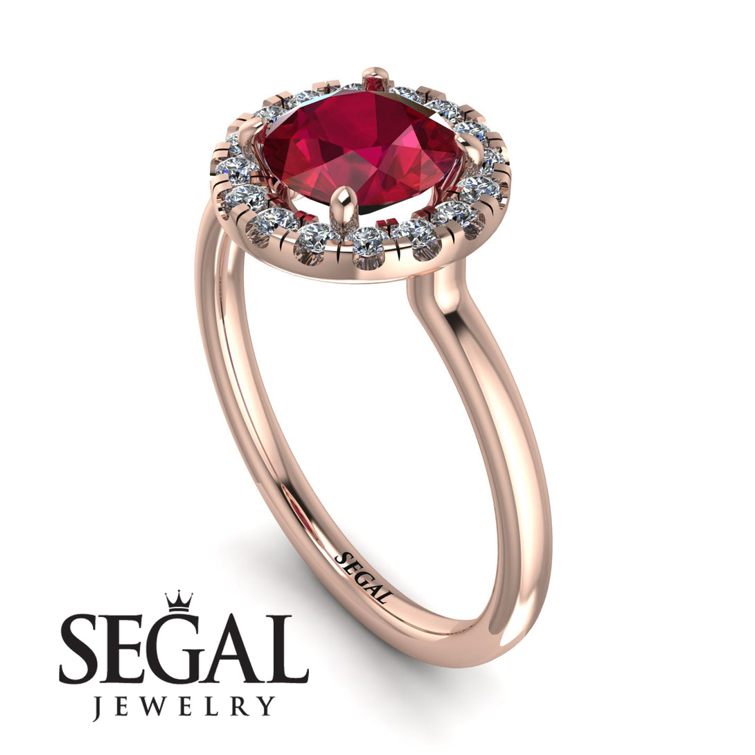 1ct Round Ruby Engagement Ring - Natalia No. 11
