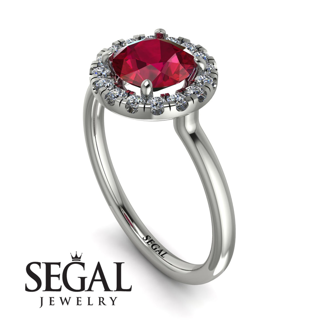 1ct Round Ruby Engagement Ring - Natalia No. 12