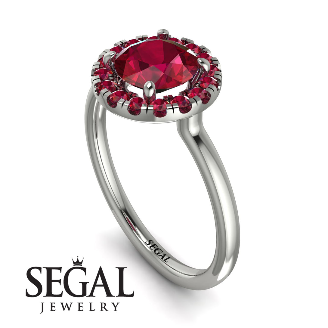 1ct Round Ruby Engagement Ring - Natalia No. 57