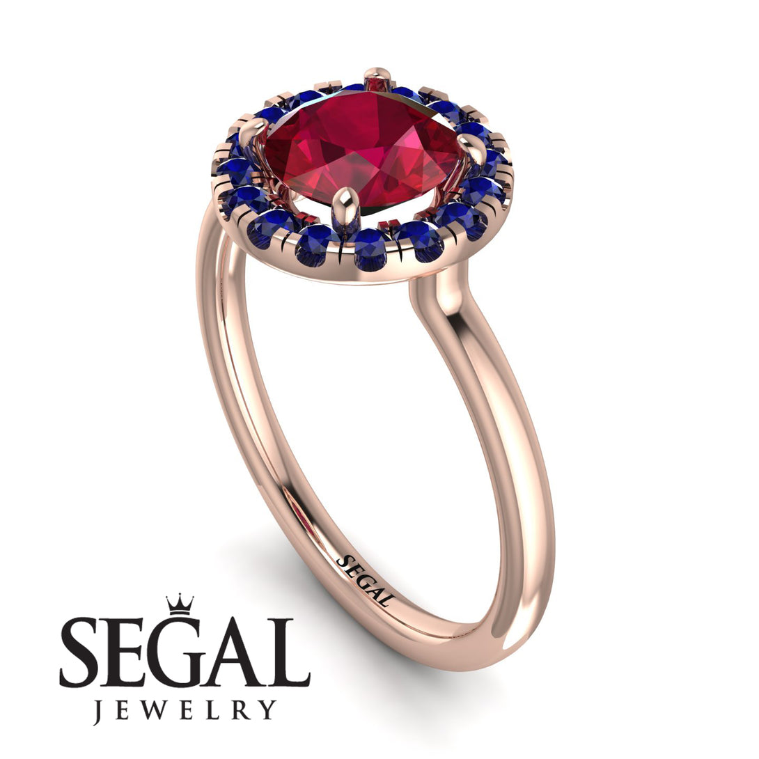 1ct Round Ruby Engagement Ring - Natalia No. 71
