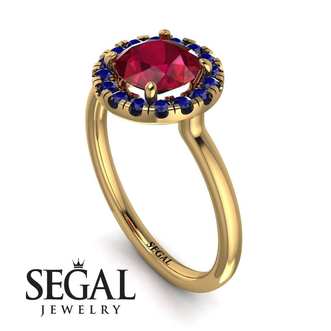 1ct Round Ruby Engagement Ring - Natalia No. 70