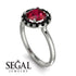 1ct Round Ruby Engagement Ring - Natalia No. 42