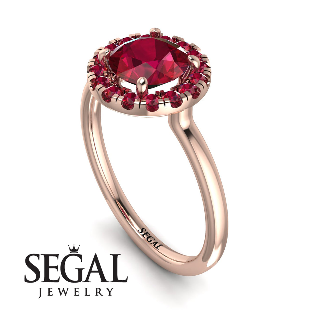 1ct Round Ruby Engagement Ring - Natalia No. 56