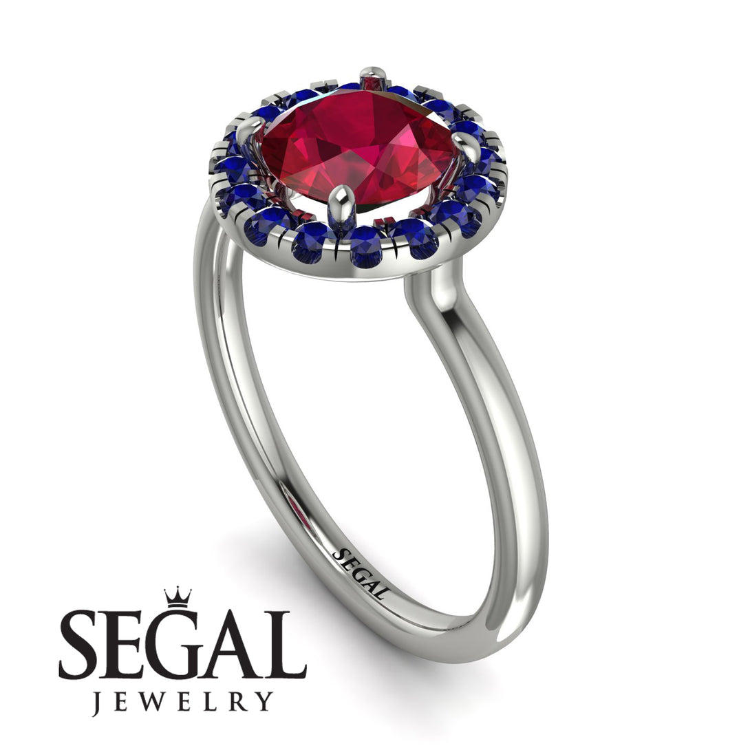 1ct Round Ruby Engagement Ring - Natalia No. 72