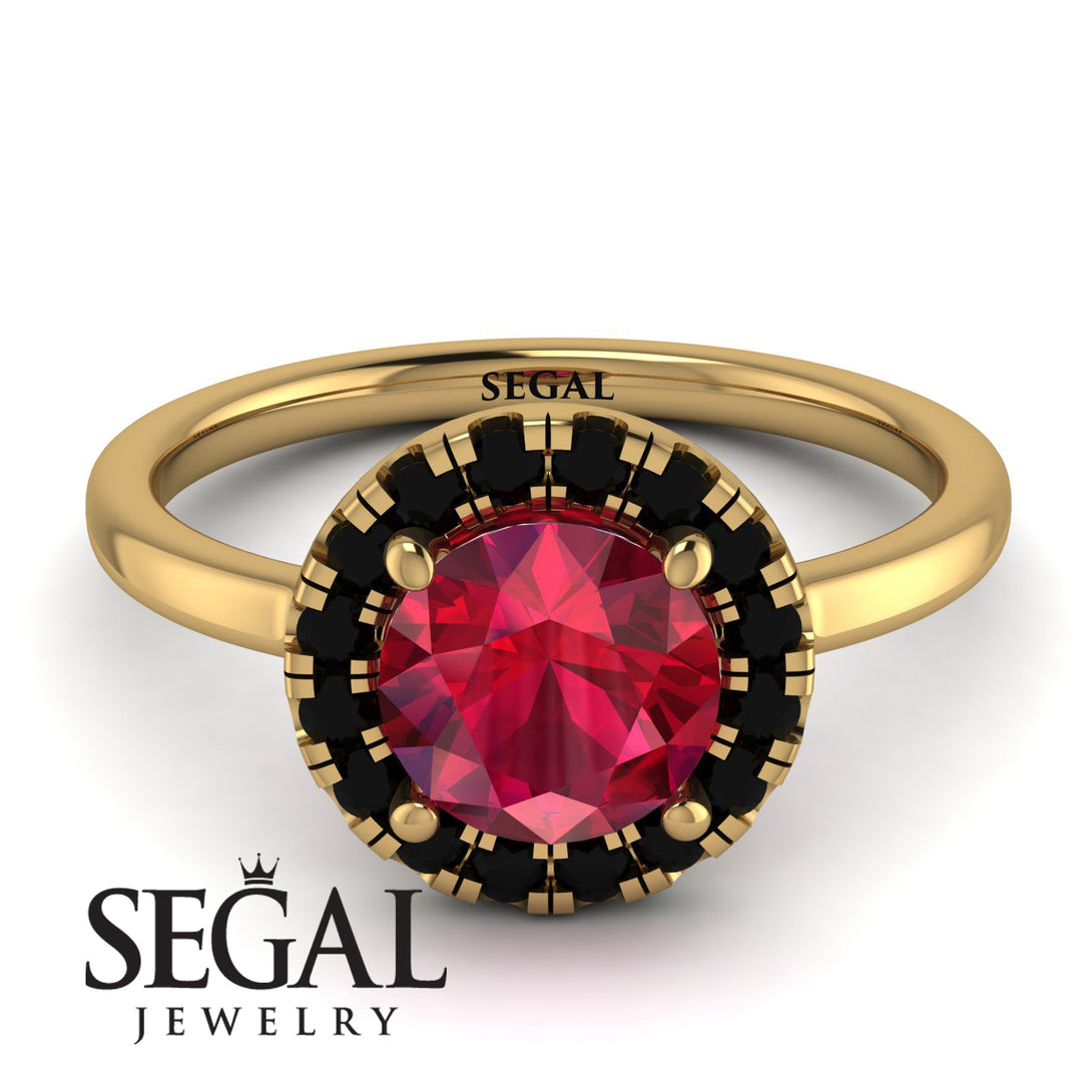1ct Round Ruby Engagement Ring - Natalia No. 40