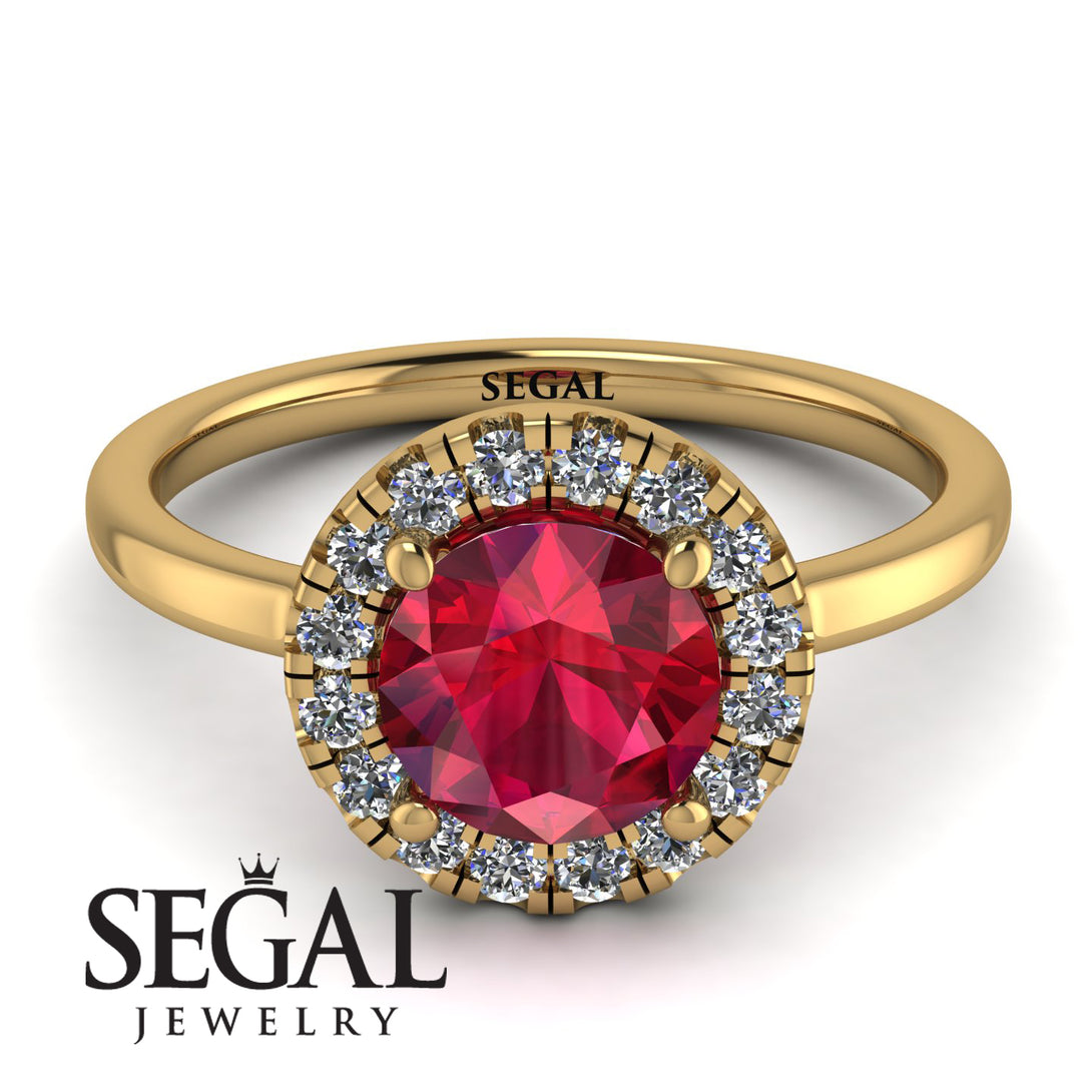 1ct Round Ruby Engagement Ring - Natalia No. 10